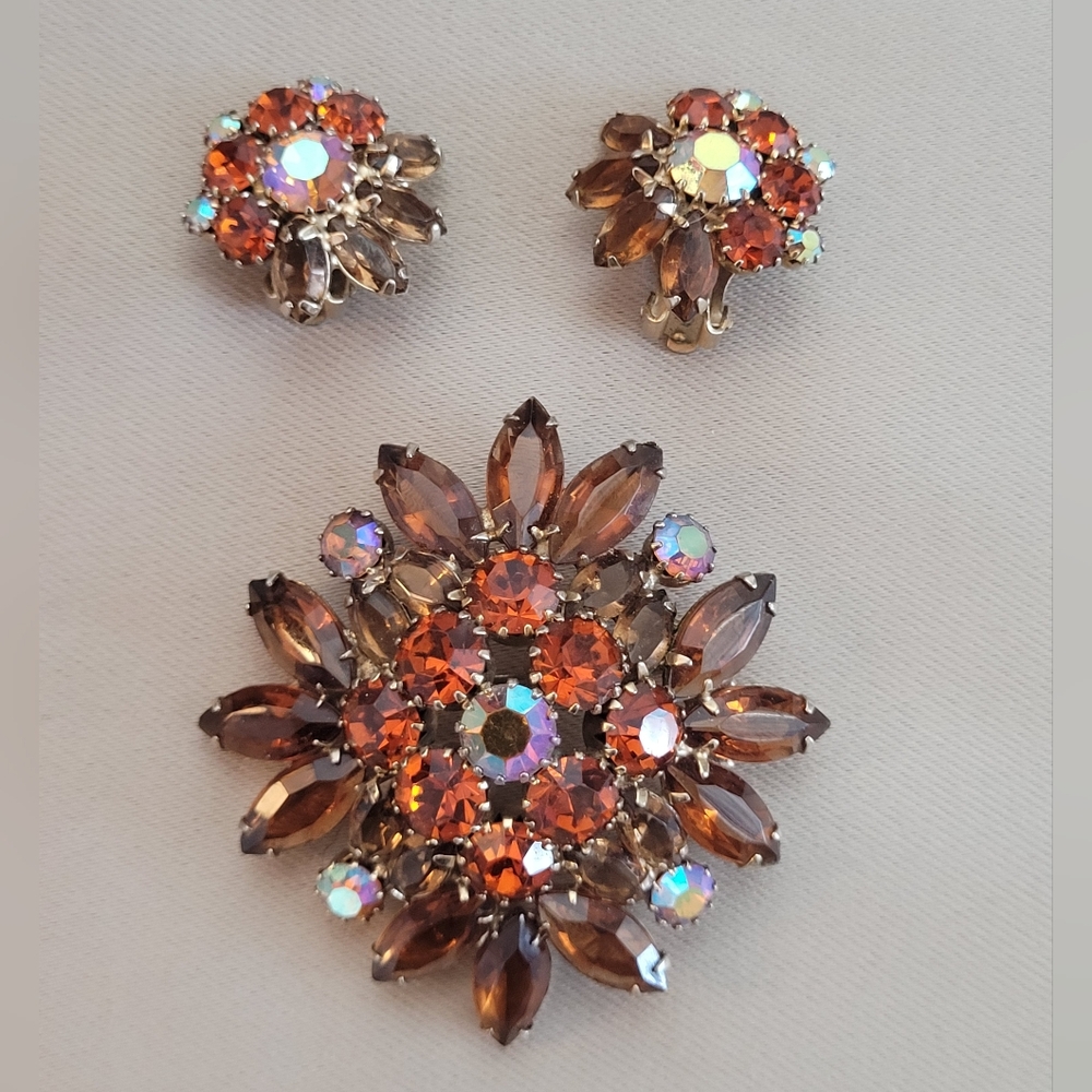 Vintage | Albert Weiss | 1950's | Demi-Paure | Earrings with Brooch